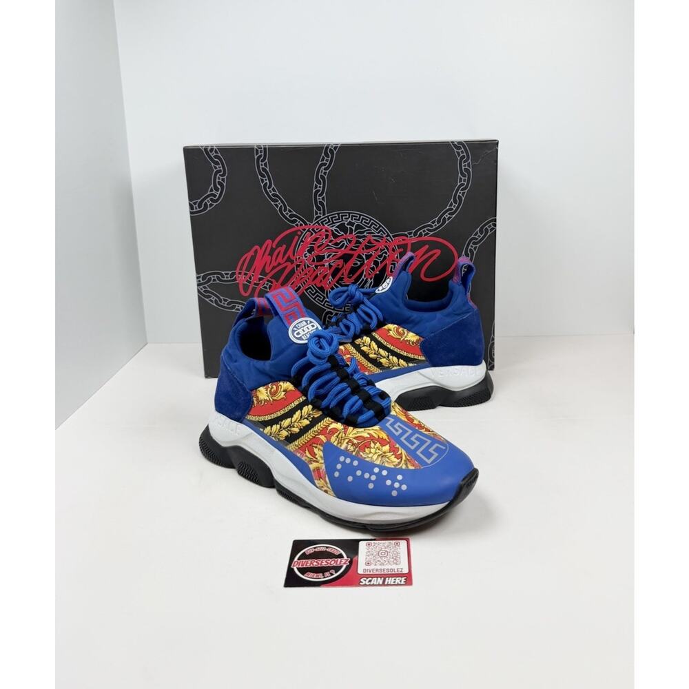 Size 40EU/7US - Versace Cross Chainer Blue Sneakers💙 RETAIL $1K!